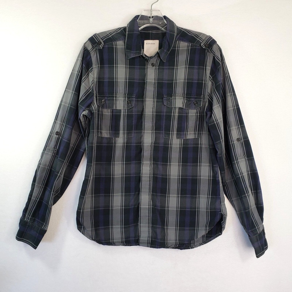 Life After Denim Plaid Button Up Mens Sz S Shirt Classic Collared Outdoor Casual